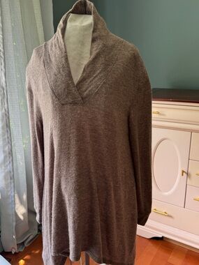 MaxMara Taupe-Brown Shawl Collar Cardigan